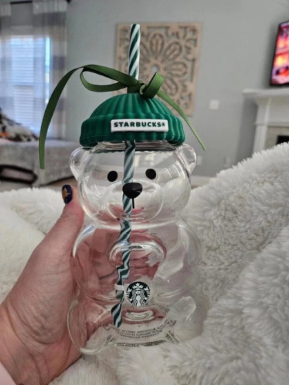 BRAND NEW Starbucks Bearista Bear Glass Cold Cup - Picture 2 of 3